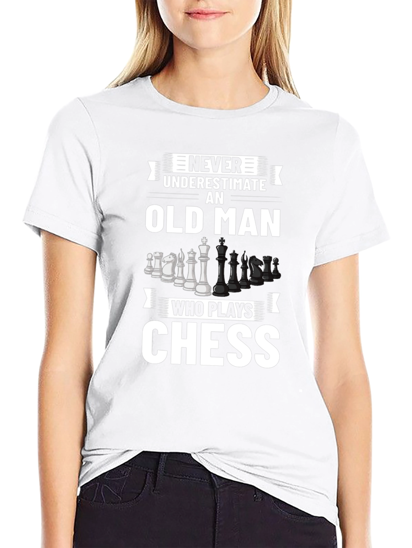 Never Underestimate Chess Old Man T-Shirt