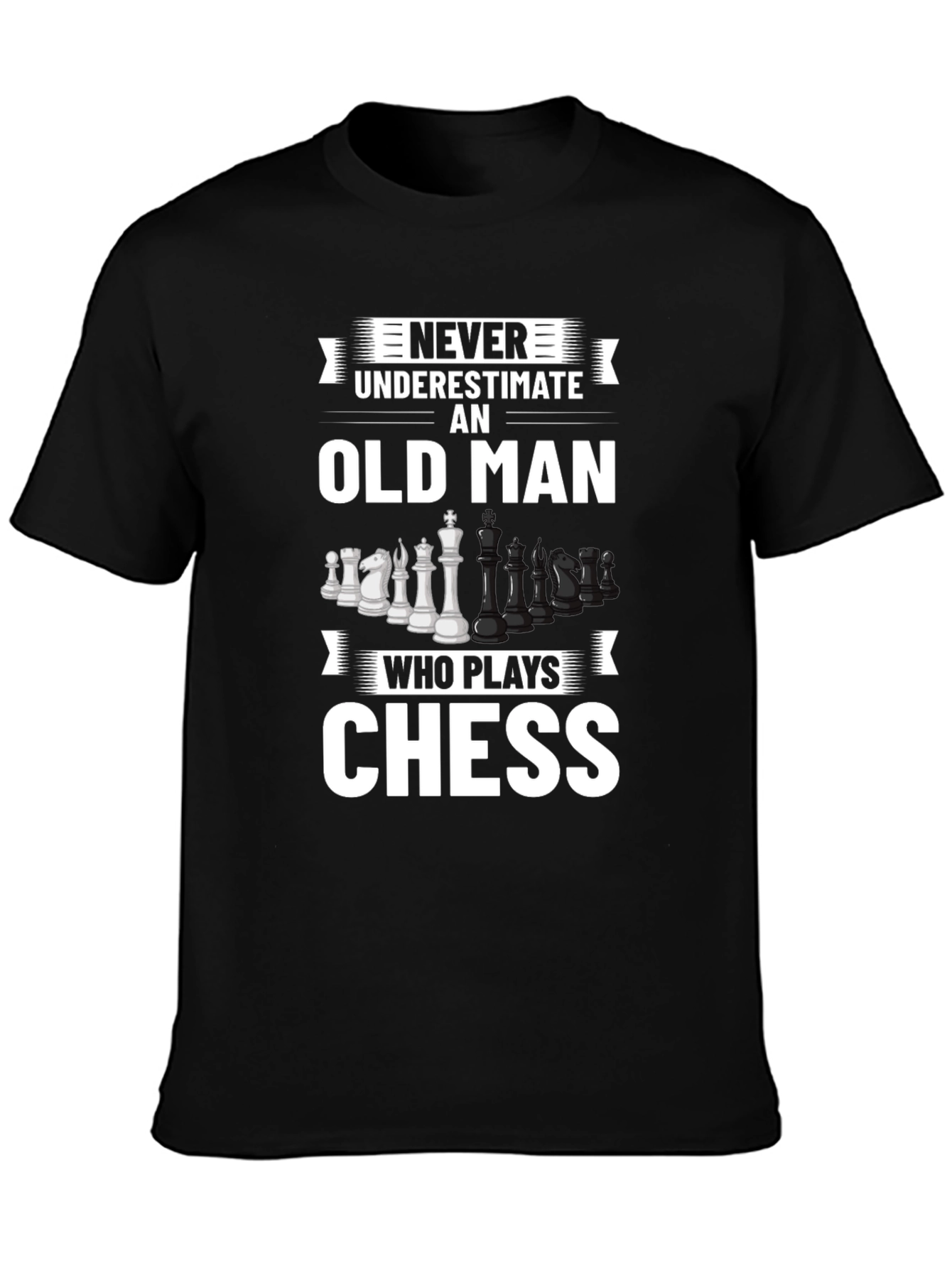 Never Underestimate Chess Old Man T-Shirt