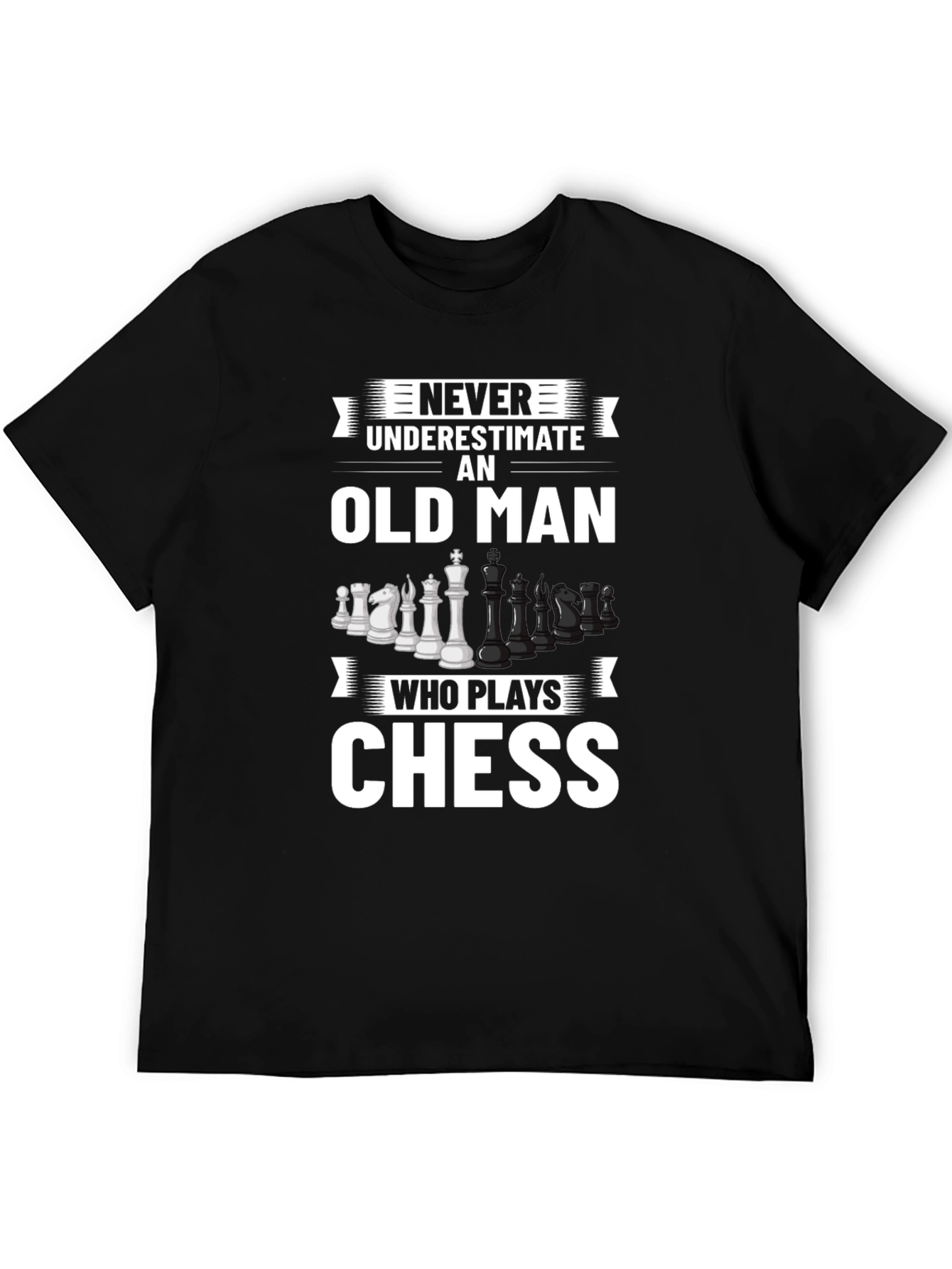 Never Underestimate Chess Old Man T-Shirt