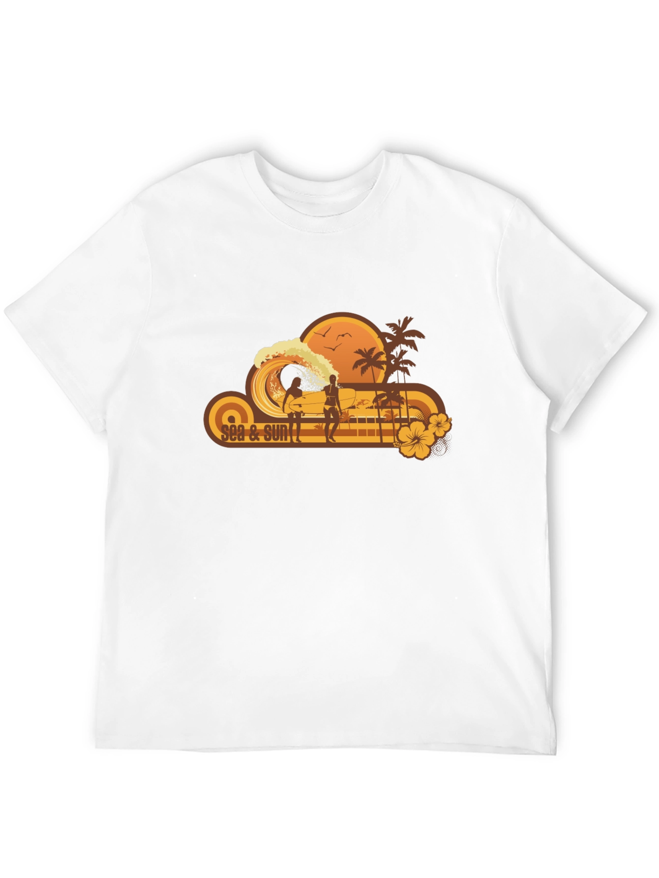 Sea & Sun Graphic Black T-Shirt