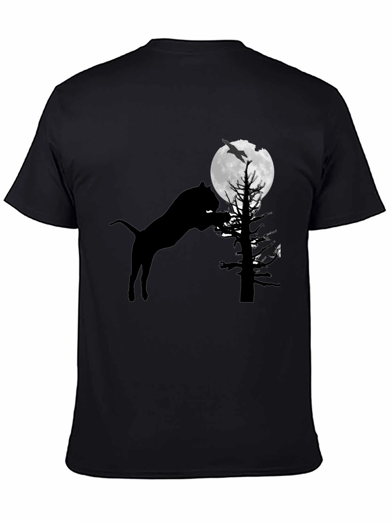 Silhouette Cat Moon T-Shirt - Unique Graphic Tee