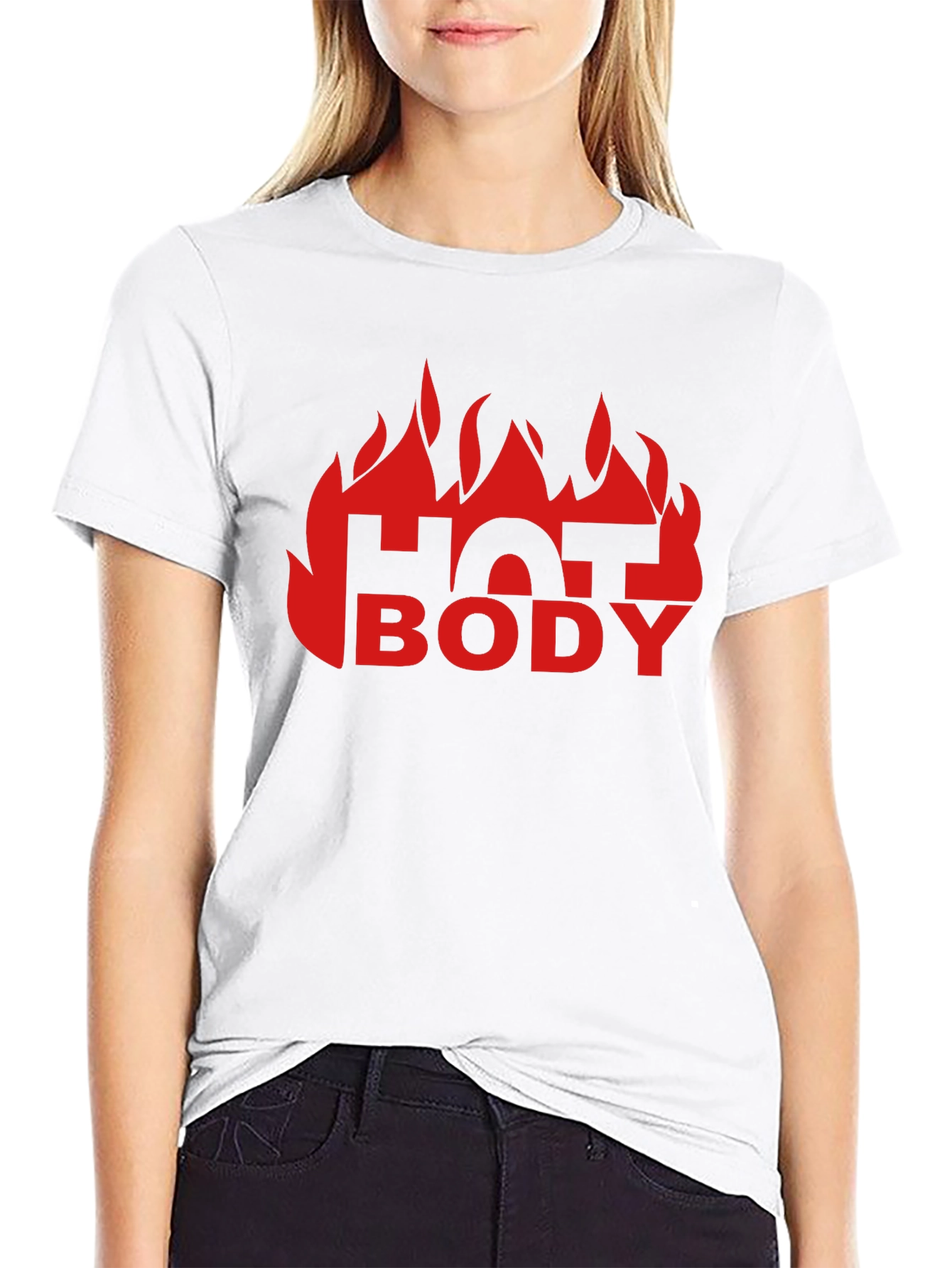 Hot Body Graphic Tee - Black Cotton T-Shirt