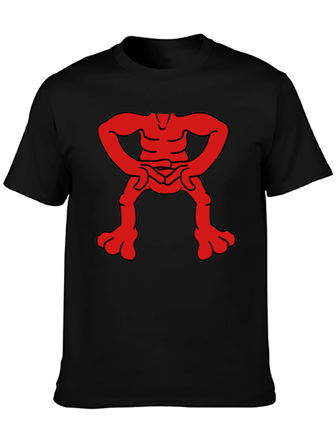 Unique Red Figure Graphic Black T-Shirt