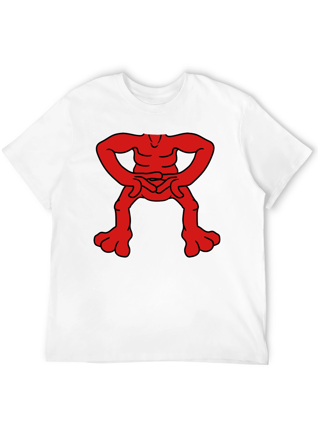 Unique Red Figure Graphic Black T-Shirt