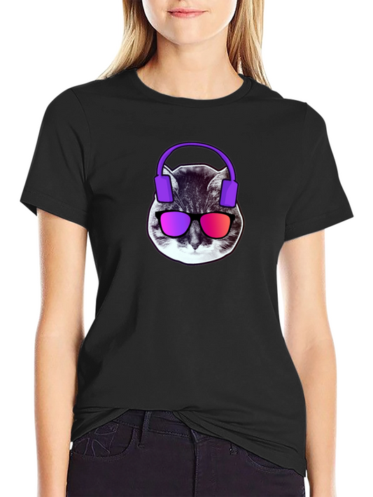 Cool Cat Graphic Tee - Headphones & Shades!