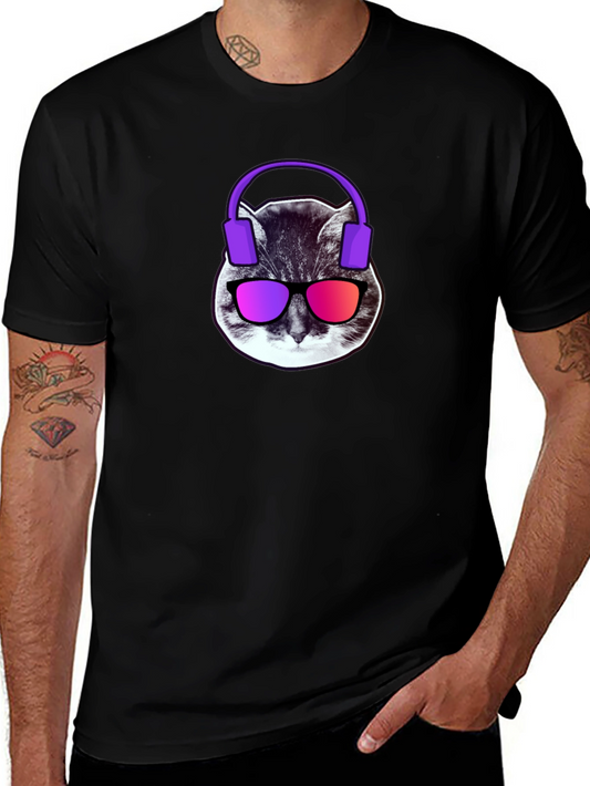 Cool Cat Graphic Tee - Headphones & Shades!