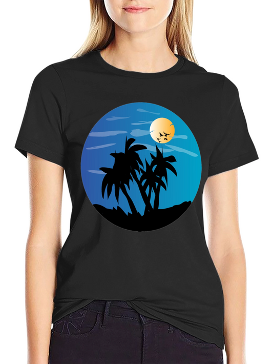 Tropical Palm Tree Sunset Graphic Tee
