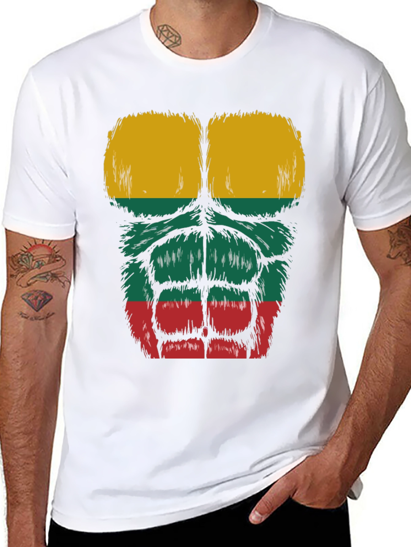 Lithuania Flag Muscle Tee