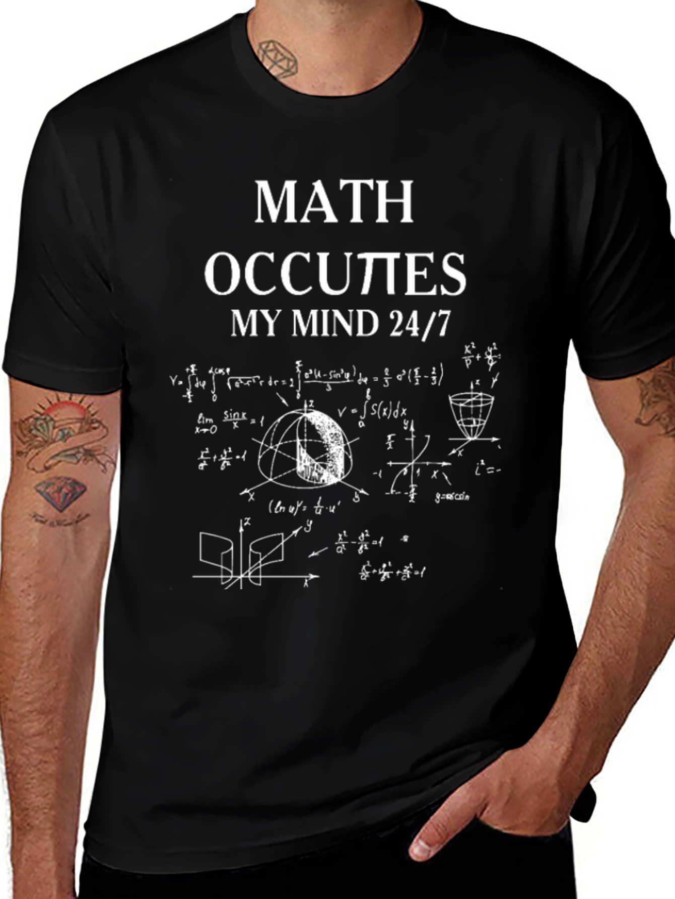 Math Occupies My Mind 24/7 Graphic T-Shirt