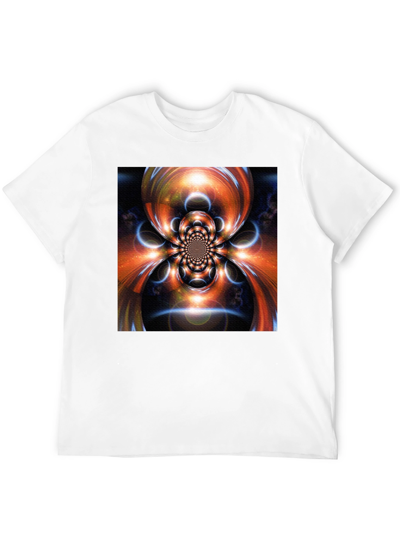 Abstract Fractal Graphic Print Black T-Shirt