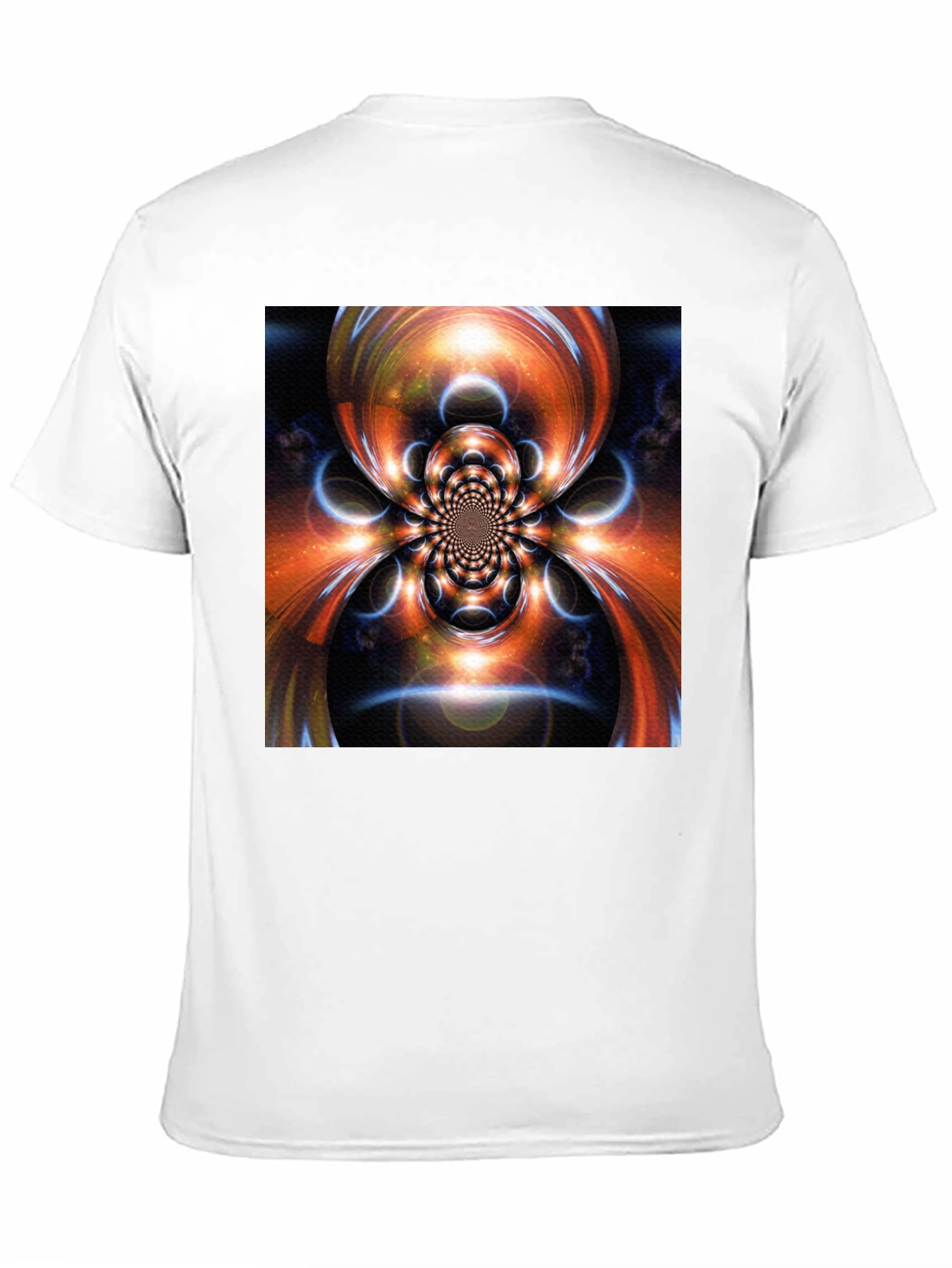 Abstract Fractal Graphic Print Black T-Shirt