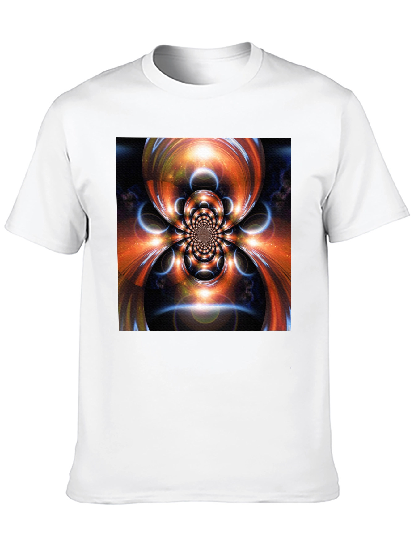 Abstract Fractal Graphic Print Black T-Shirt