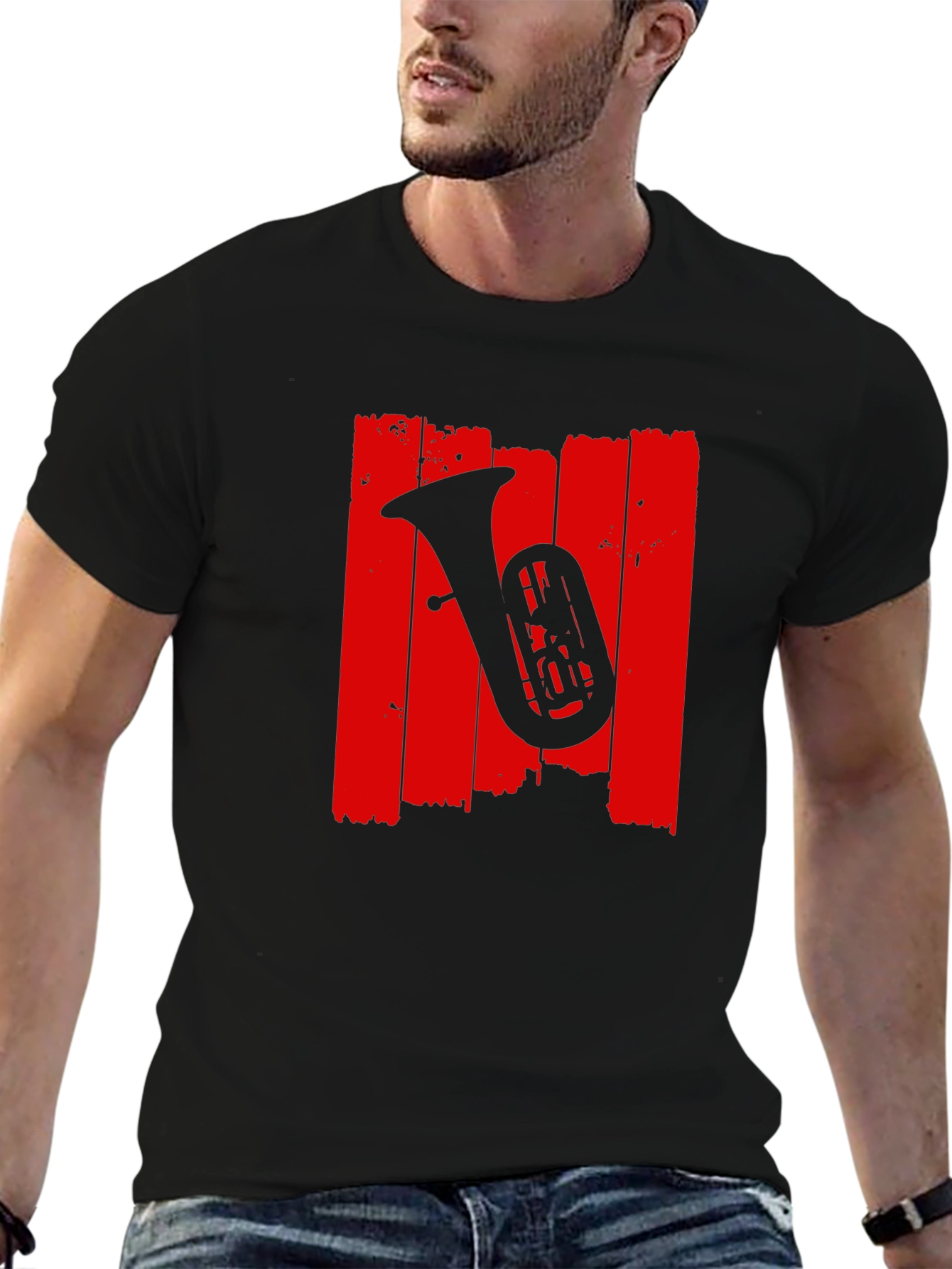 Tuba Graphic Tee - Music Lovers Black T-Shirt