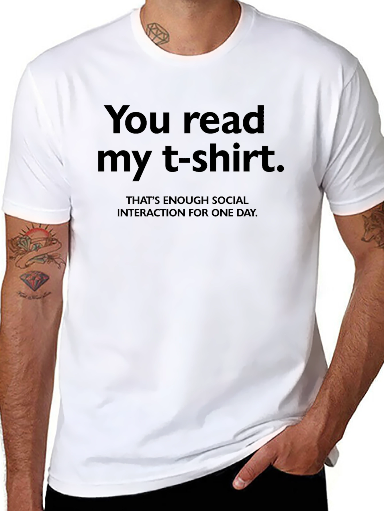 Humorous Graphic Tee - Introvert Social Interaction T-Shirt