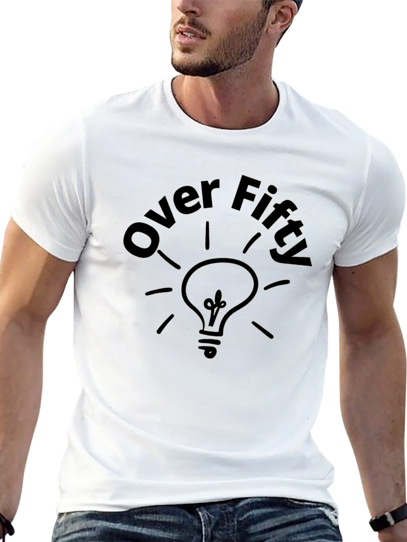 Over Fifty Lightbulb Graphic T-Shirt