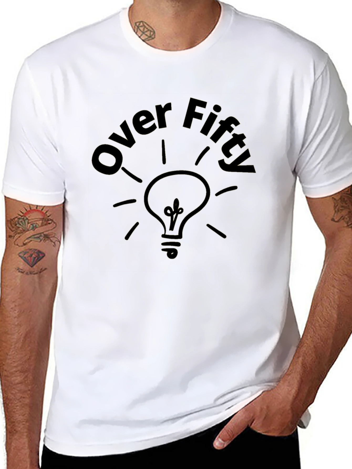 Over Fifty Lightbulb Graphic T-Shirt