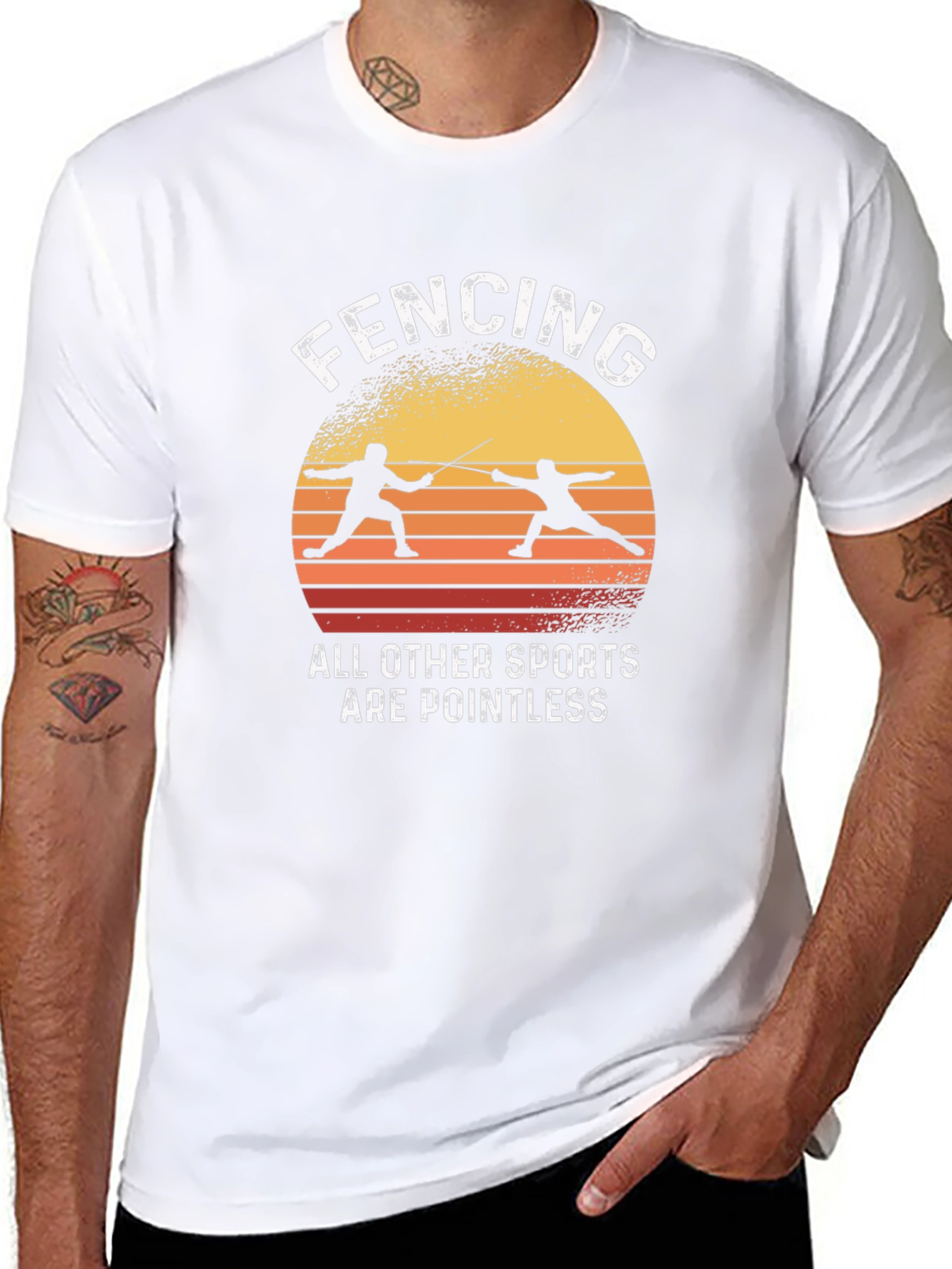 Fencing Pointless Sports Graphic T-Shirt