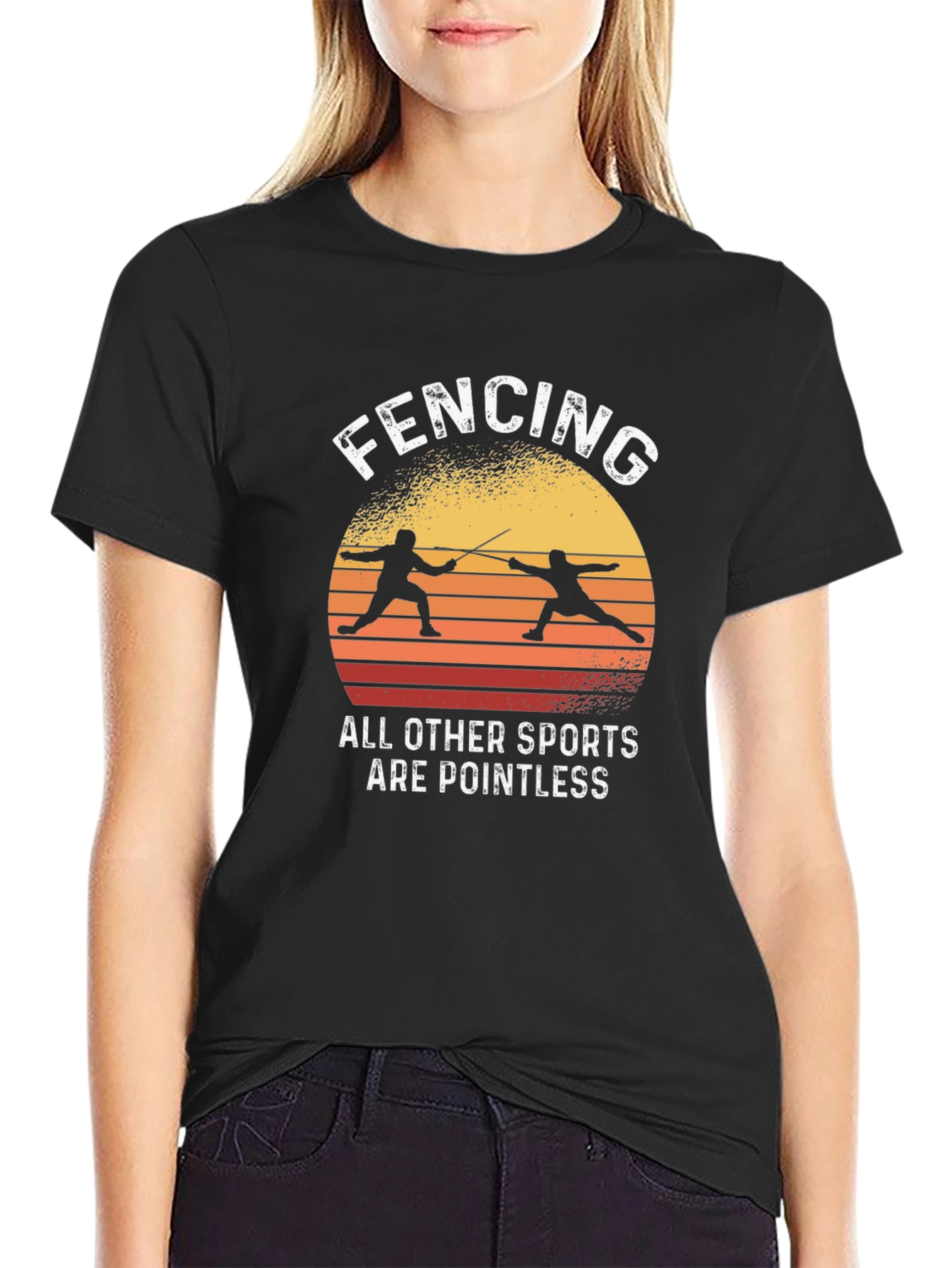 Fencing Pointless Sports Graphic T-Shirt