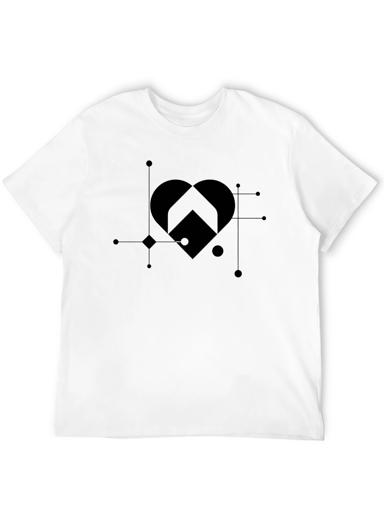 Geometric Heart Graphic Tee - Modern Style