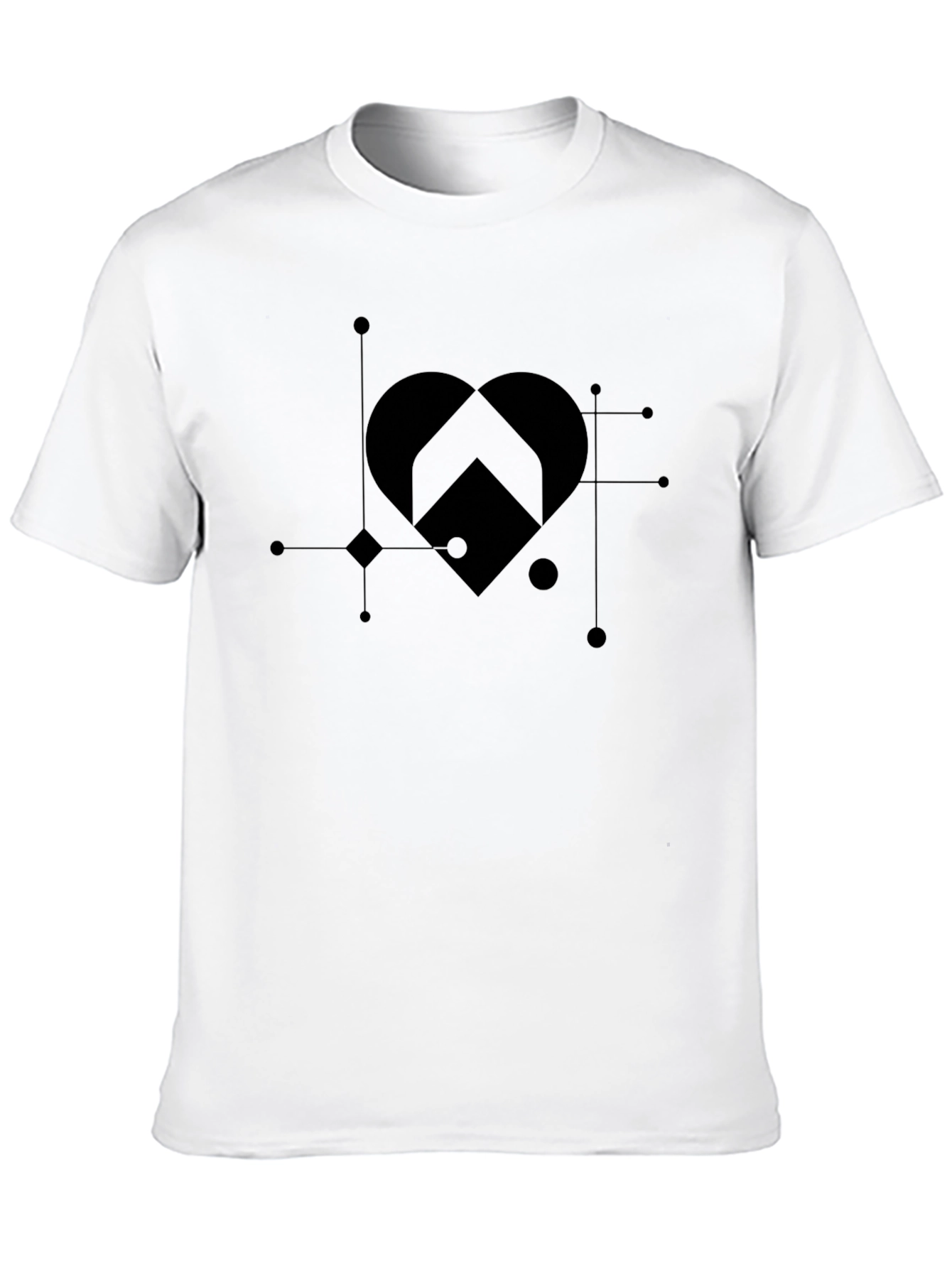 Geometric Heart Graphic Tee - Modern Style