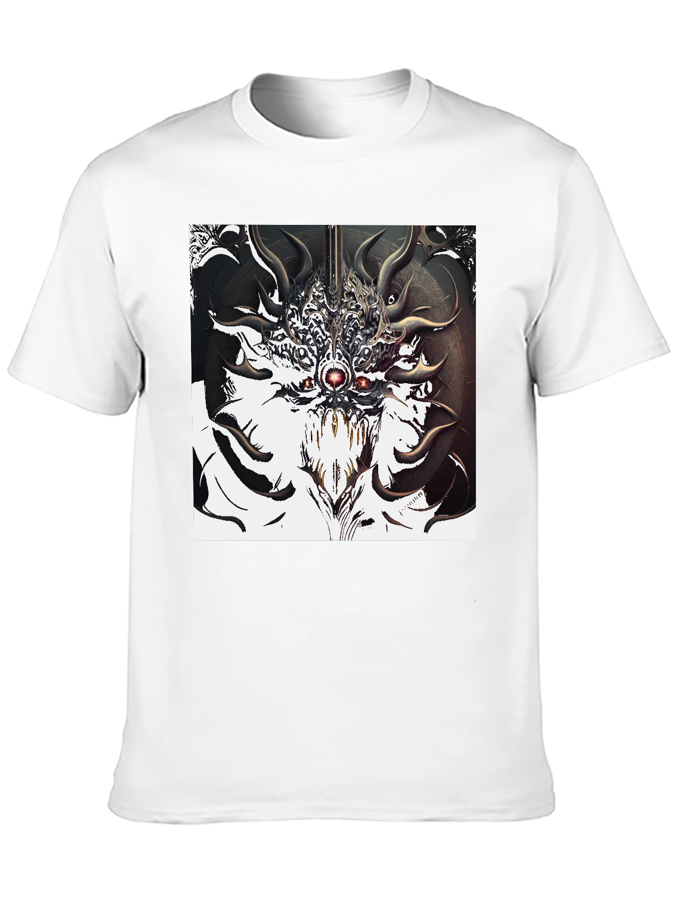 Abstract Creature Graphic Tee - Black Cotton T-Shirt