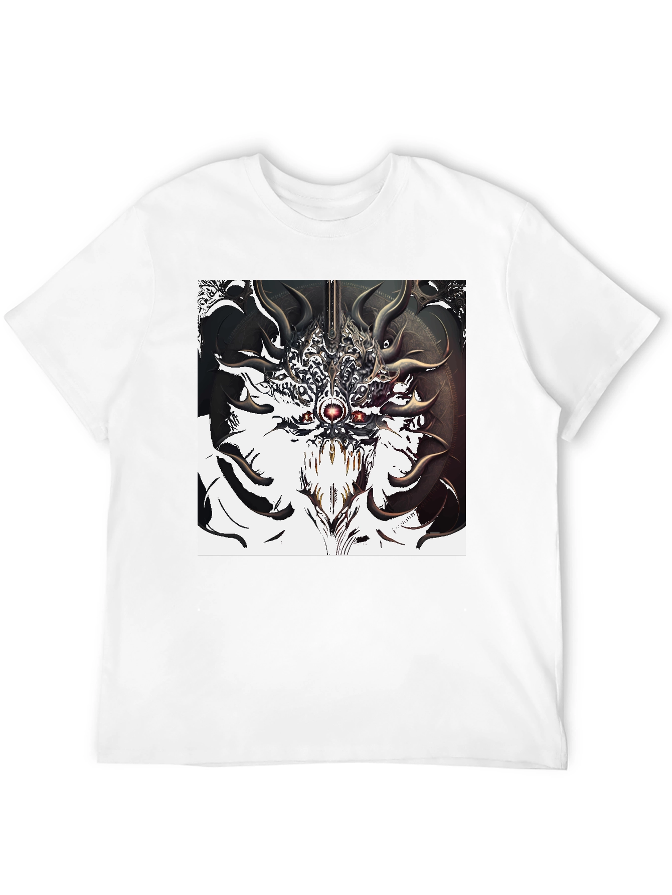Abstract Creature Graphic Tee - Black Cotton T-Shirt