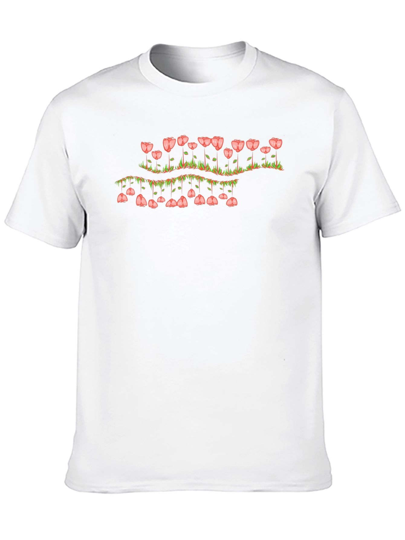 Floral Cascade Black T-Shirt