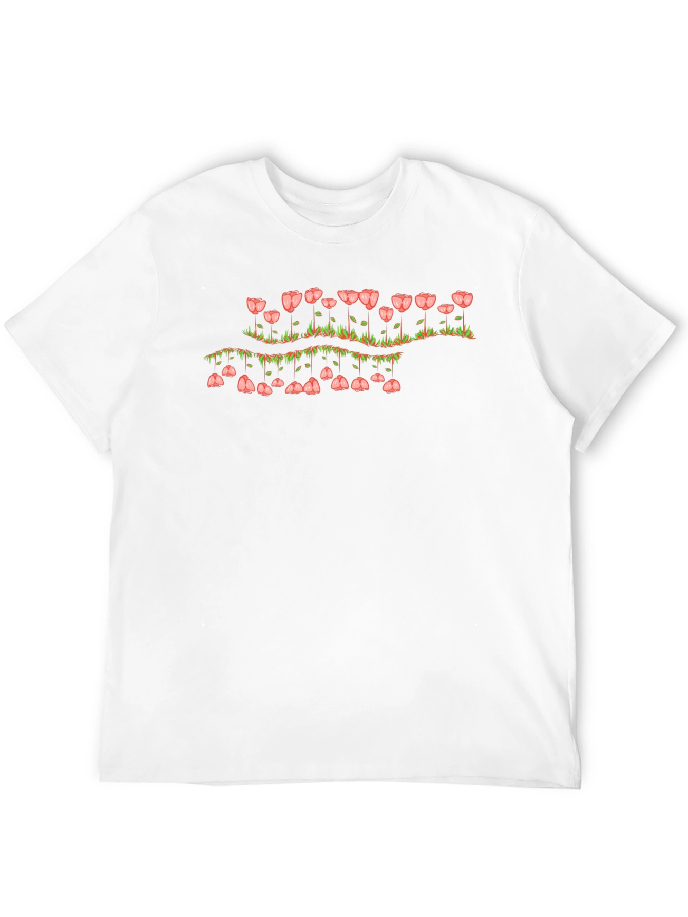 Floral Cascade Black T-Shirt