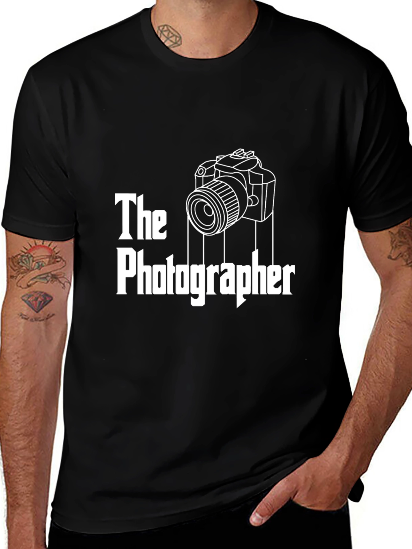 The Photographer T-Shirt - Camera Graphic Tee - Black