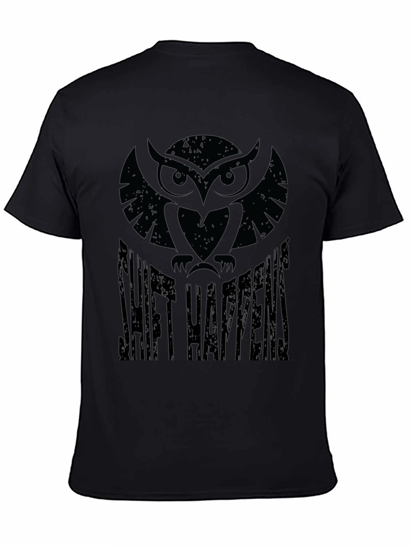 Shift Happens Owl Graphic Print Mens T-Shirt