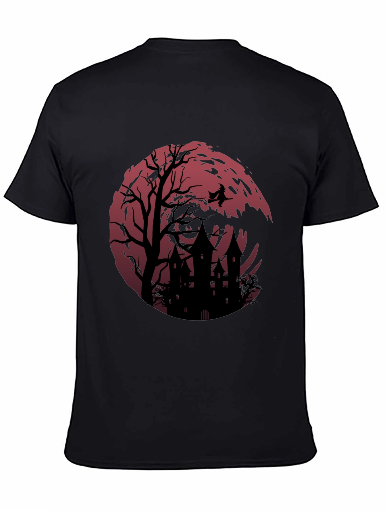 Halloween Witch & Haunted House Graphic Tee