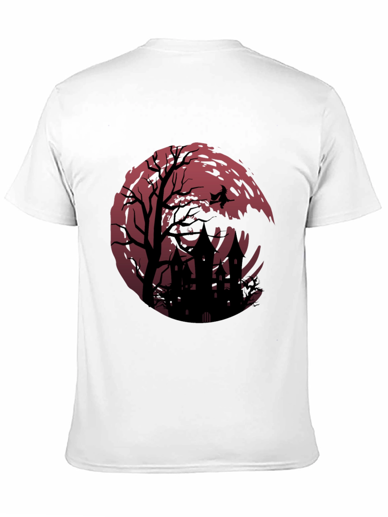 Halloween Witch & Haunted House Graphic Tee