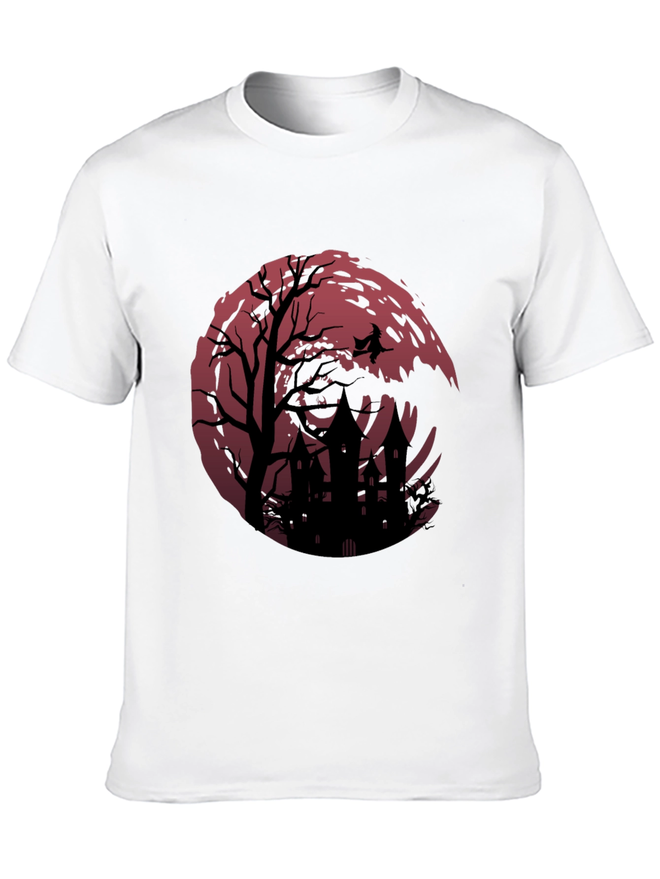 Halloween Witch & Haunted House Graphic Tee