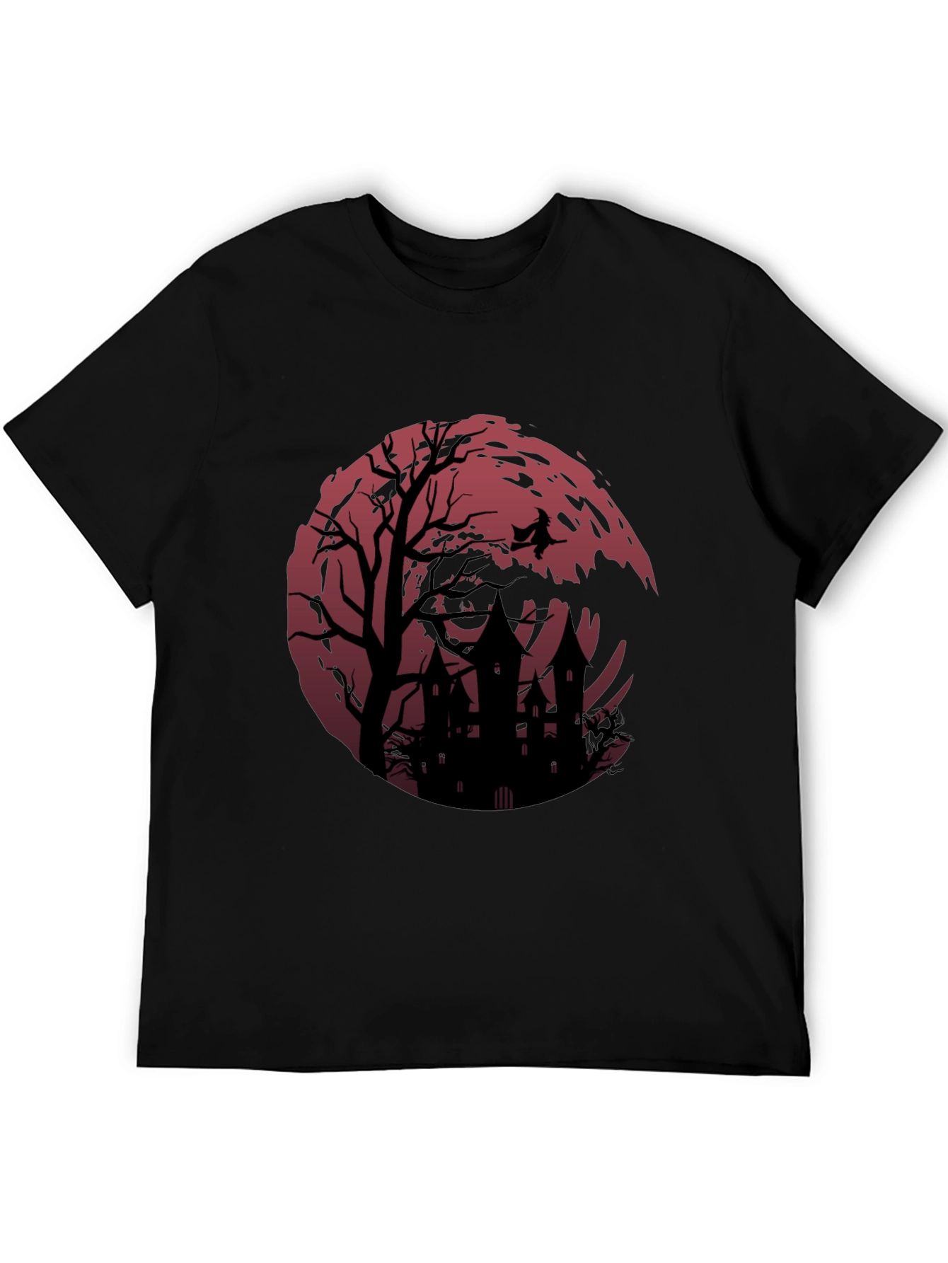 Halloween Witch & Haunted House Graphic Tee