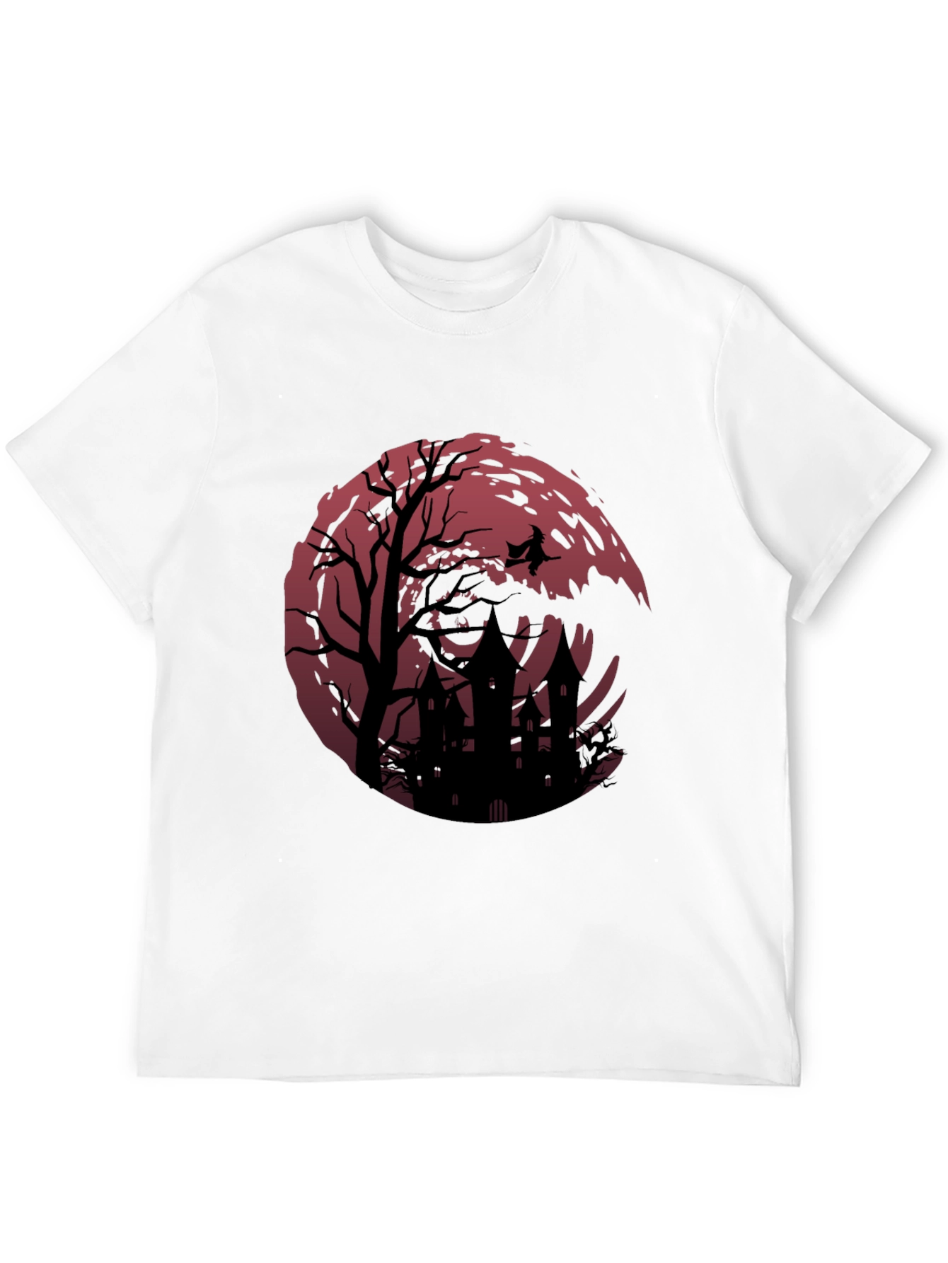 Halloween Witch & Haunted House Graphic Tee