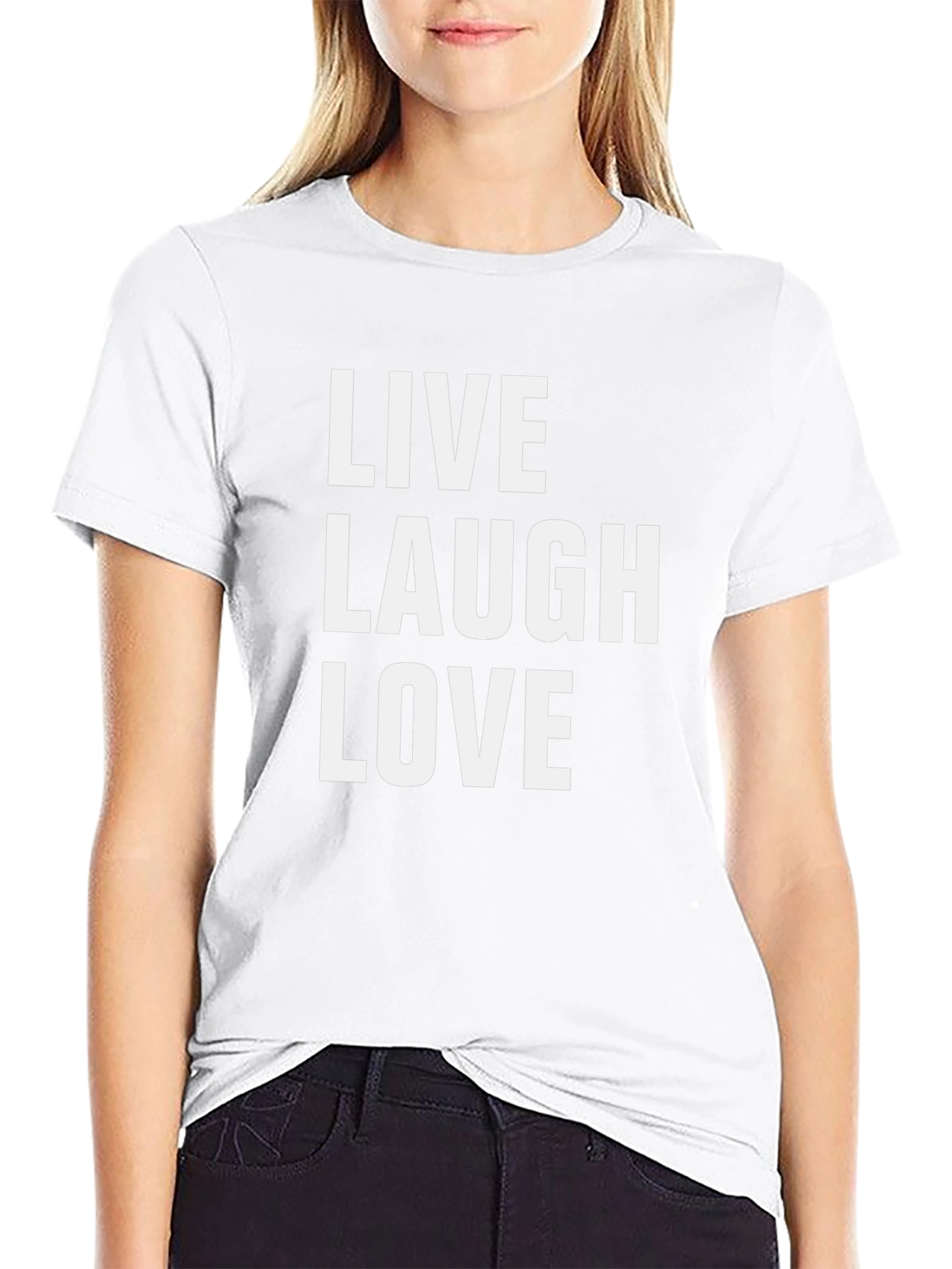 Live Laugh Love Graphic Tee - Trendy Slogan T-Shirt
