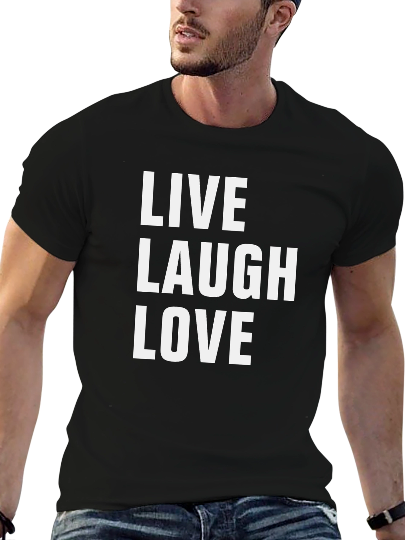 Live Laugh Love Graphic Tee - Trendy Slogan T-Shirt