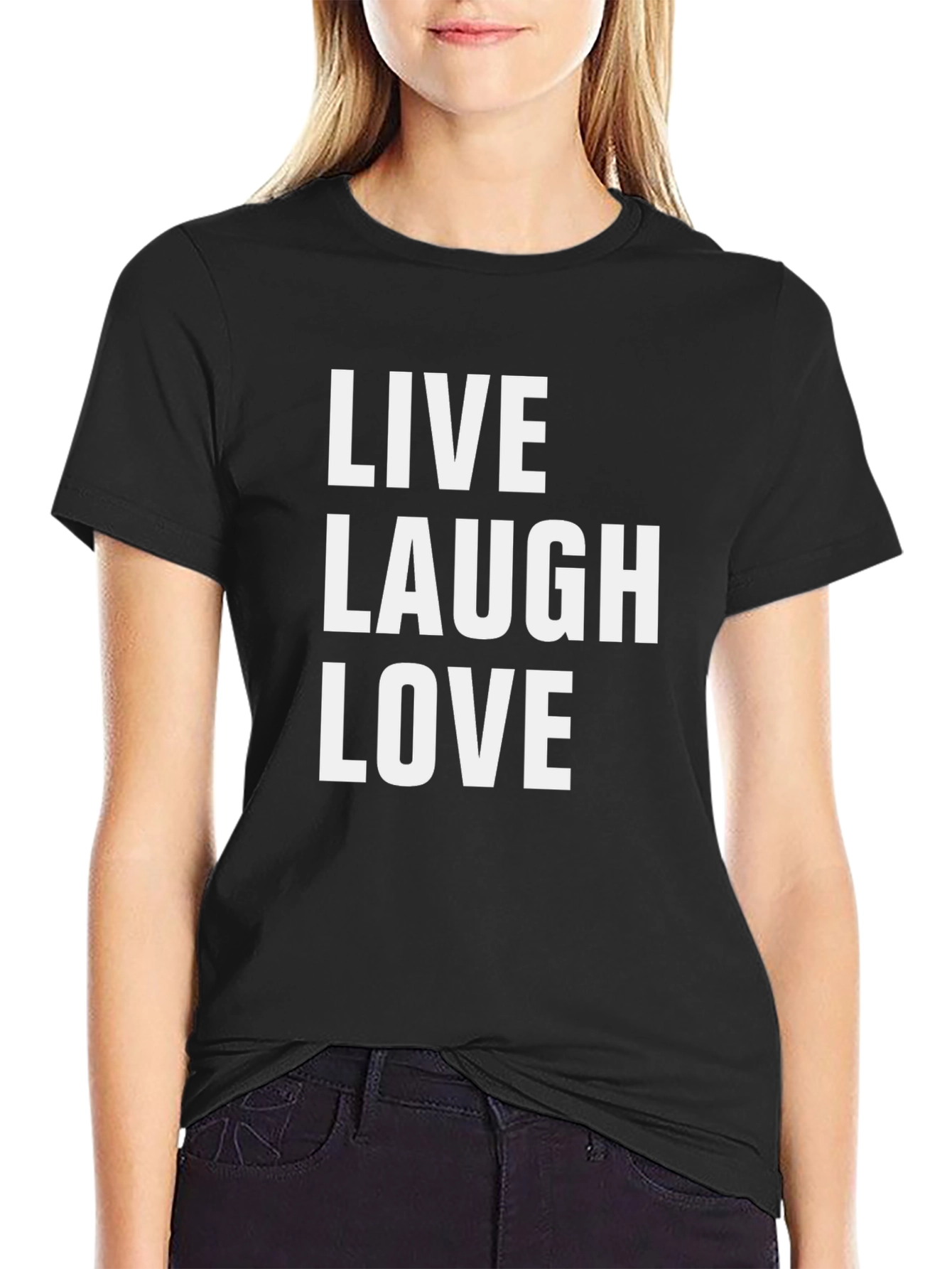 Live Laugh Love Graphic Tee - Trendy Slogan T-Shirt