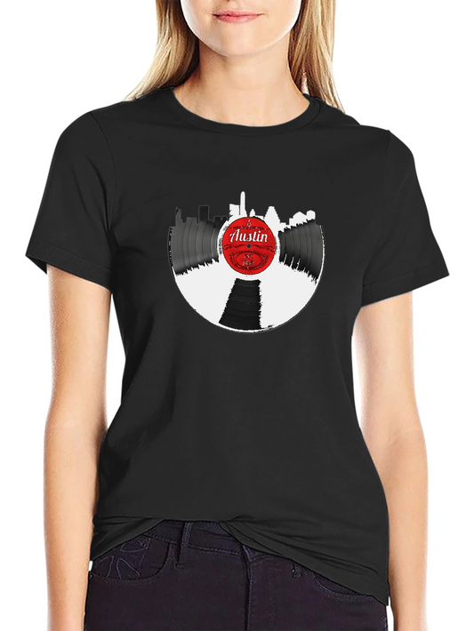 Austin Vinyl Record Skyline Graphic Tee