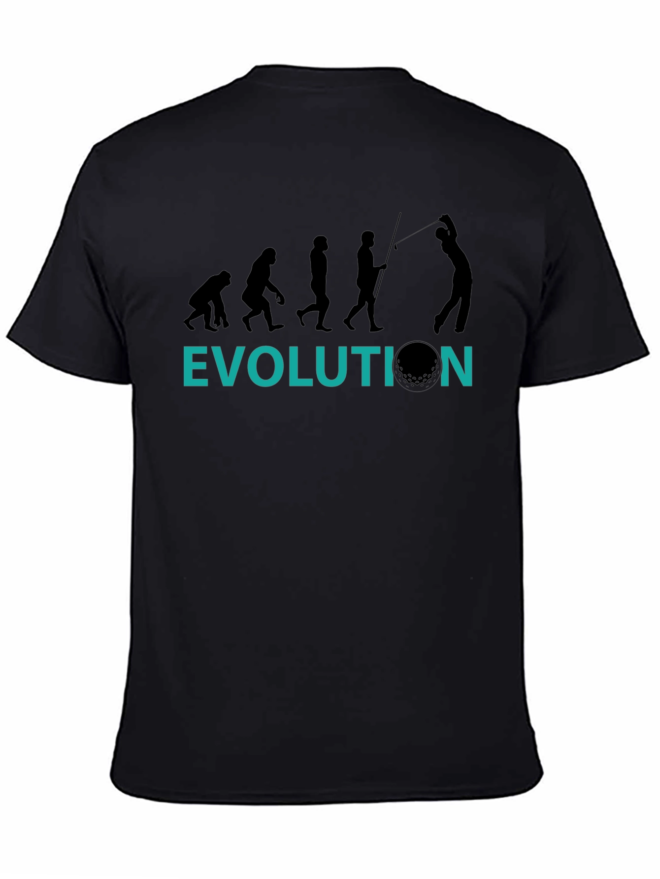 Golf Evolution Graphic Tee - Black Cotton T-Shirt