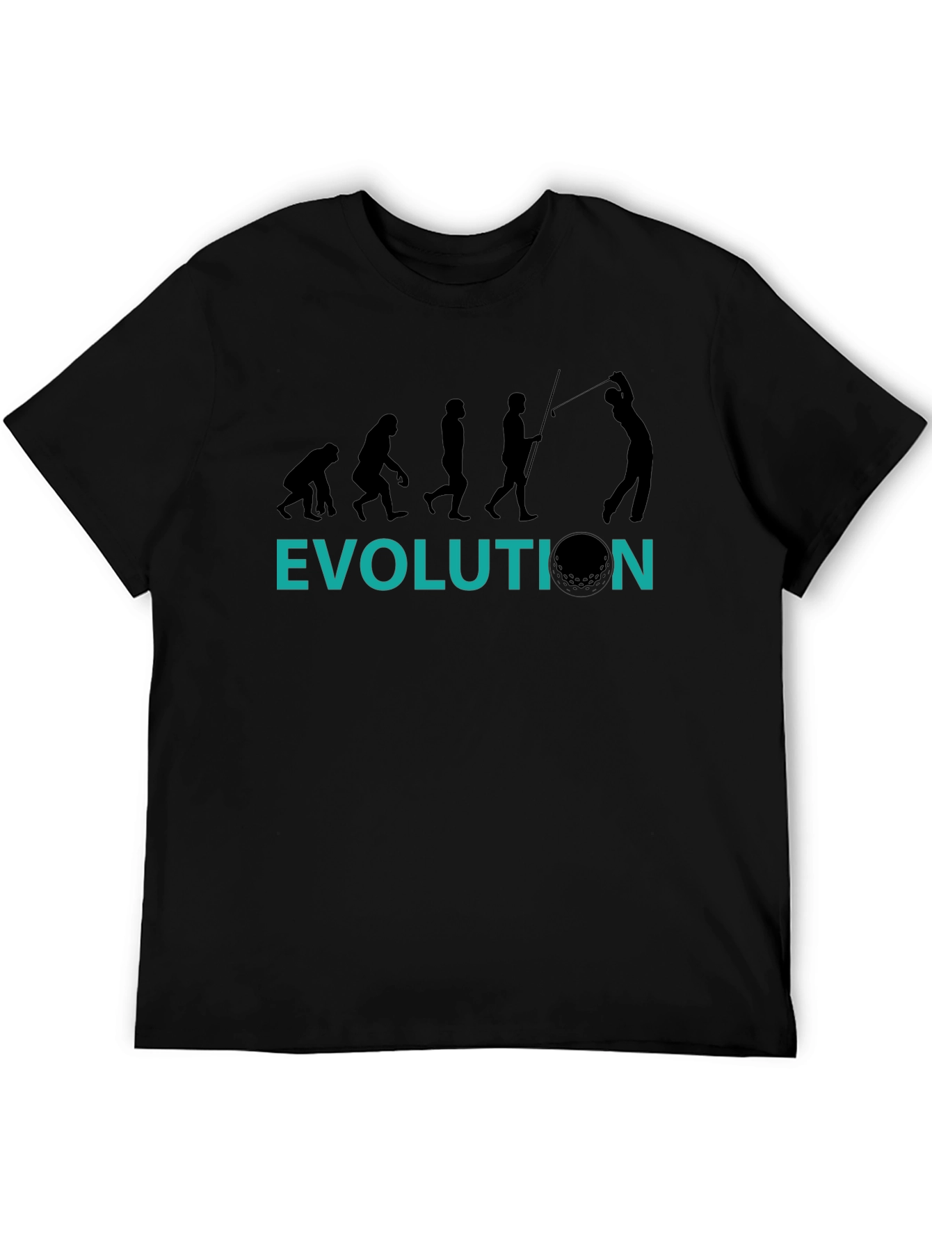 Golf Evolution Graphic Tee - Black Cotton T-Shirt
