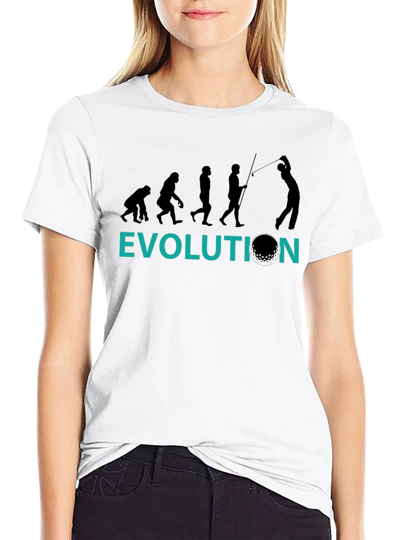 Golf Evolution Graphic Tee - Black Cotton T-Shirt