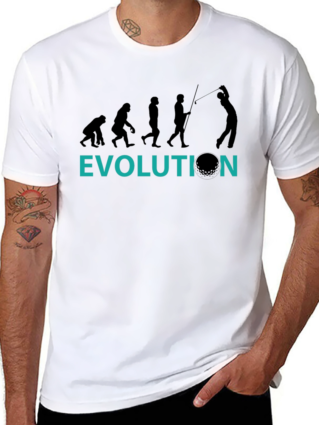 Golf Evolution Graphic Tee - Black Cotton T-Shirt