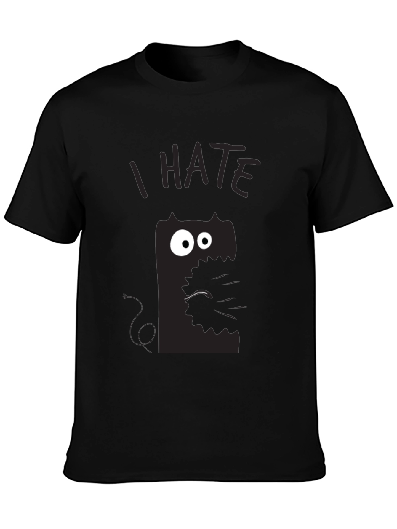 I HATE Cat Graphic T-Shirt - Unisex Black Tee