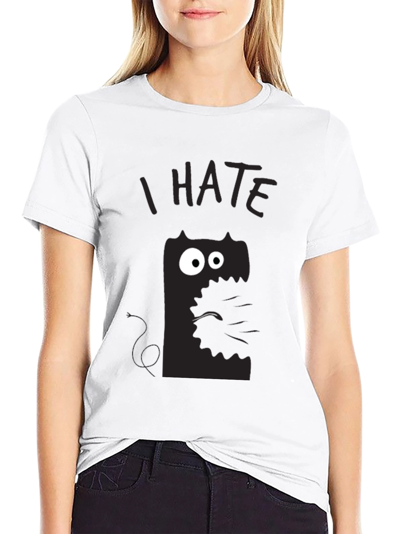 I HATE Cat Graphic T-Shirt - Unisex Black Tee