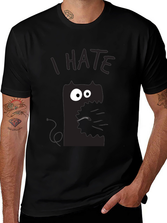 I HATE Cat Graphic T-Shirt - Unisex Black Tee