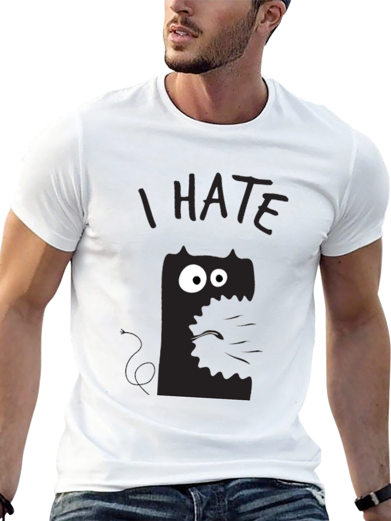 I HATE Cat Graphic T-Shirt - Unisex Black Tee