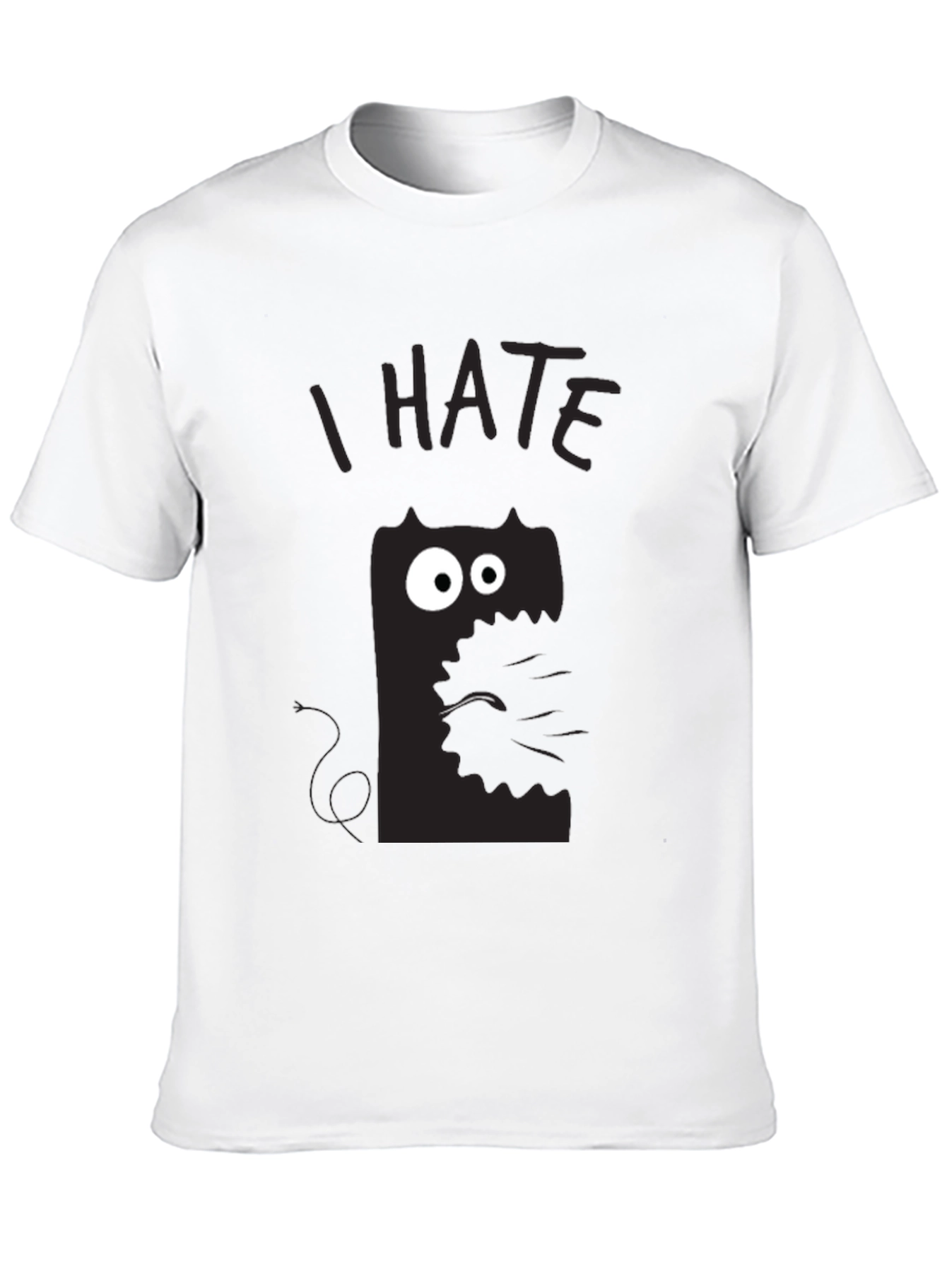 I HATE Cat Graphic T-Shirt - Unisex Black Tee