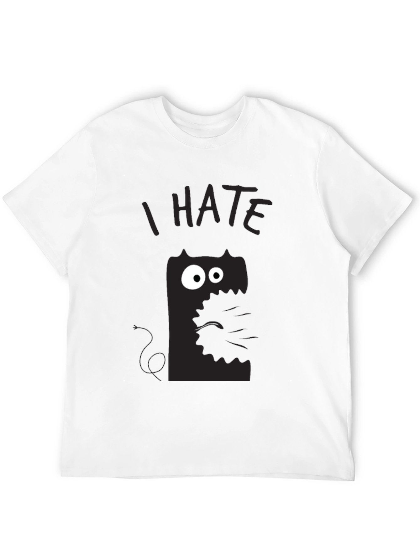 I HATE Cat Graphic T-Shirt - Unisex Black Tee