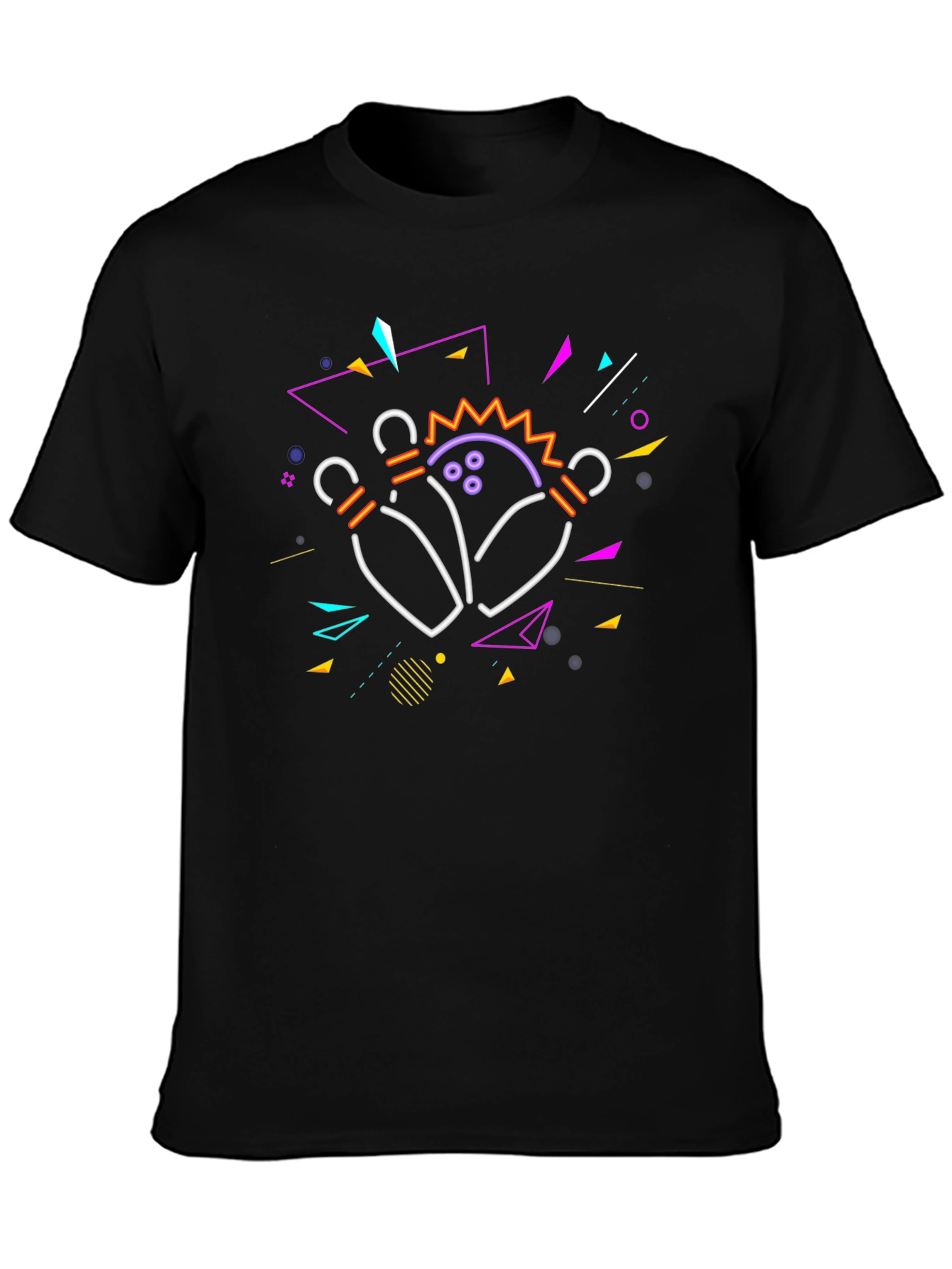 Retro Bowling Strike T-Shirt - Black